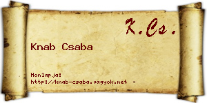 Knab Csaba névjegykártya